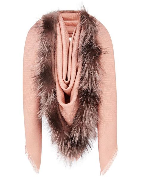 fendi touch of fur shawl pink